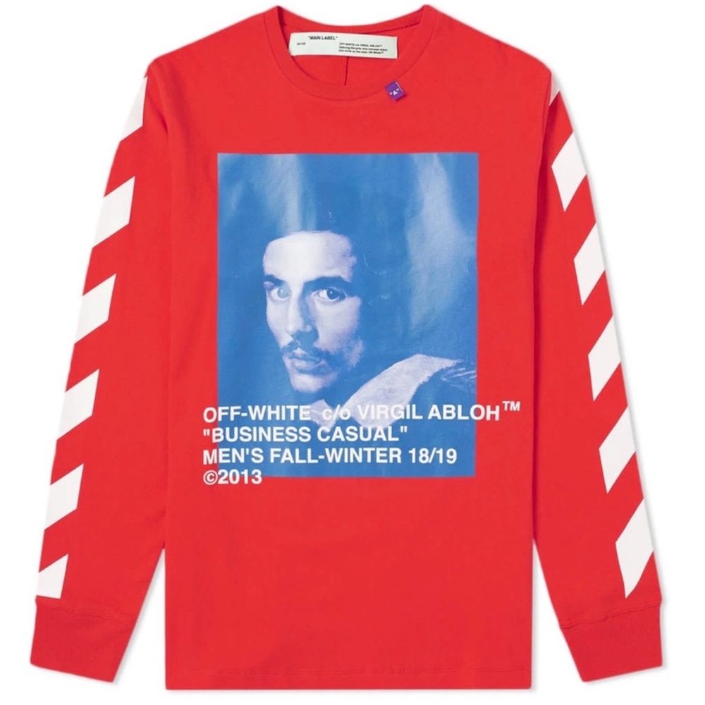OFF-WHITE Authentic Bernini Long Sleeve Tee, Red, Size XS, EUC